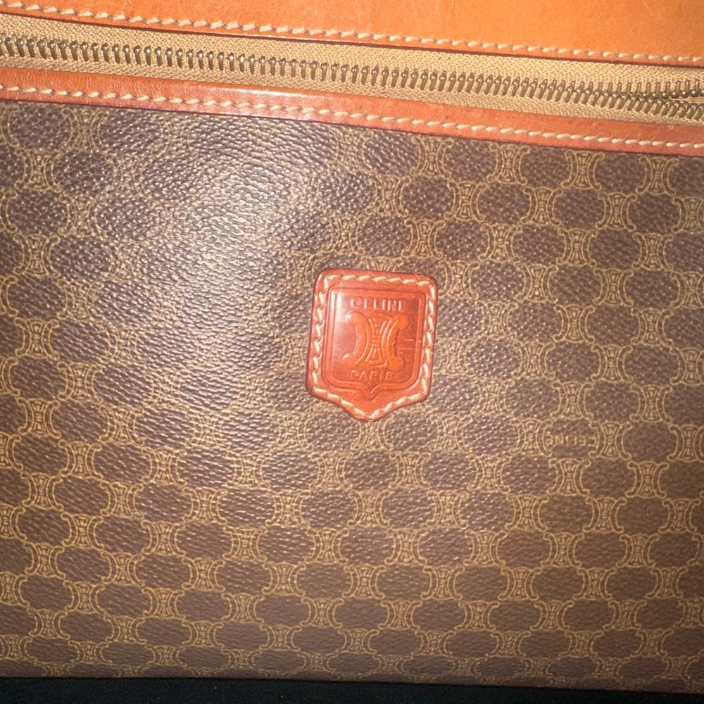 Celine Brown Leather Clutch Bag